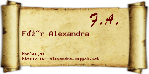 Für Alexandra névjegykártya